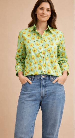 Avocado Pop Cotton Shirt
